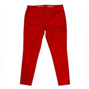 Gap Skinny Mini Khakis Killer Tomato Red Size 6 Bright Academic Colorful Office